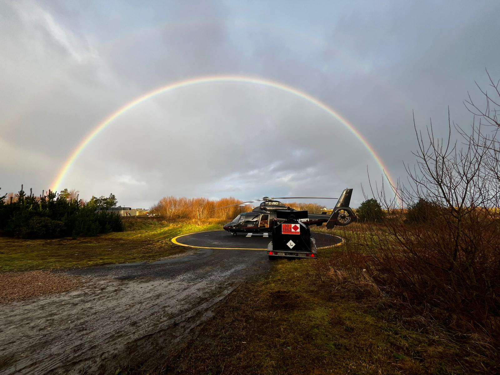 Executive Helicopters ESB powerlines emergency patrols  aftermath of Storm Éowyn